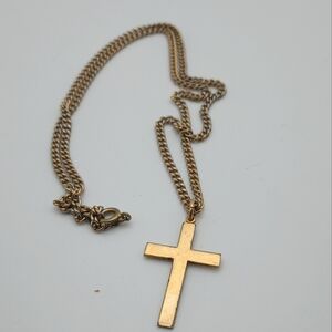 Vintage Theda gold cross necklace